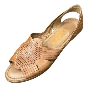 Cobbie Woven Leather Huarache Sandals Tan Brown Size 7.5N